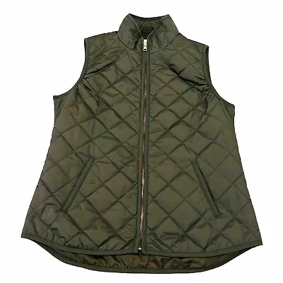 Buy Gap Women Olive Green Alt Down Quilted Puffy Puffer Zip Vest Jacket-M-6012 • 15.44£