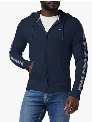Buy Tommy Hilfiger Men's French Terry LS HWK Sweatshirt Hoody Navy - Size Large. • 39.99£