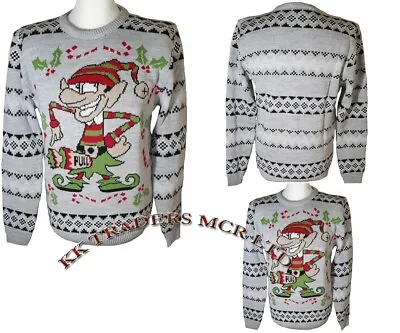 Buy New Unisex Mens Women's Ladies Xmas Knitted GVOM PULL Grey Party Jumper Sweater • 19.99£