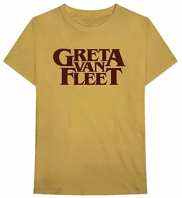 Buy Official Greta Van Fleet Logo Mens Gold T Shirt Greta Van Fleet Classic Tee • 21.95£