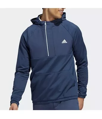 Buy Adidas Golf Pullover - Fleece Anorak Hoodie - Crew Navy  • 25£