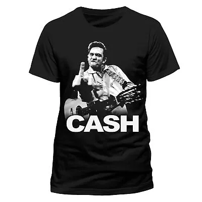 Buy Officially Licensed Johnny Cash Finger Mens Black T Shirt Johnny Cash Tee • 14.95£