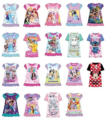 Buy Girls Disney Character Nightgown Nightwear Pyjamas Long Nightie Nightdress • 7.49£