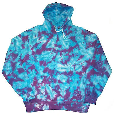 Buy Tie Dye Hoodie Blue And Purple Scrunch By Sunshine Clothing Dyed In The UK • 32.50£