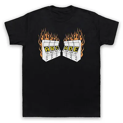 Buy Arcade Fire Retro Gaming Machine Logo Rock Band Flames Mens & Womens T-shirt • 17.99£