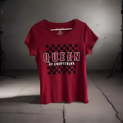 Buy XXL  Tagless Soft T -Shirt “QUEEN Of Everything  Red And Black Checkered • 13.25£