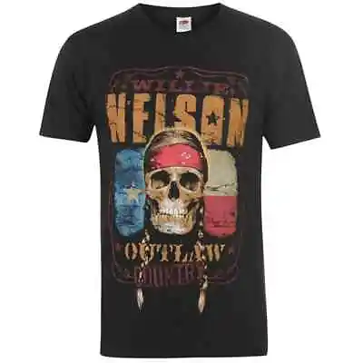Buy WILLIE NELSON Outlaw Country T-Shirt Black Unisex Adult Logo New Official Small • 16.99£