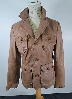 Buy JOE BROWNS Leather Zip Up Biker Jacket Faux Fur Lined Hood Pockets Women's UK 18 • 39.99£