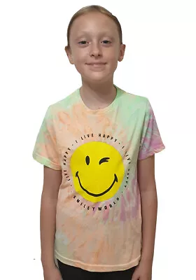 Buy Kids Children Unisex Rainbow Tie Dye T-Shirt Emoji Funny Face • 3.99£
