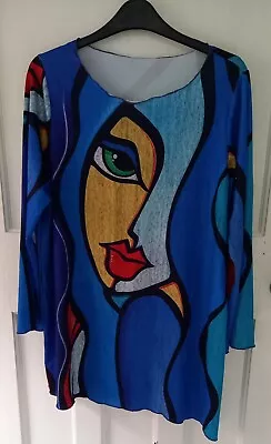Buy Bright Abstract Picture Top Size L • 12.99£