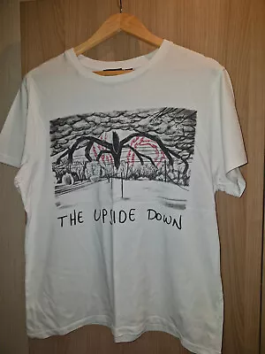 Buy Stranger Things Netflix - White The Upside Down Print - T-shirt - Size M Medium • 1.99£