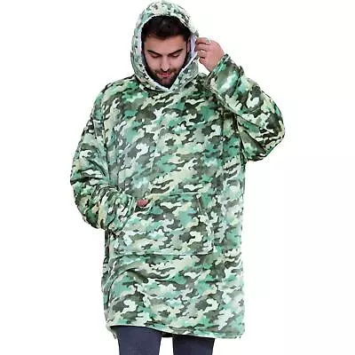 Buy Unisex Men's Ladies Oversized Hoodie Camo Green Snuggle Super Soft Warm Blanket • 15.99£