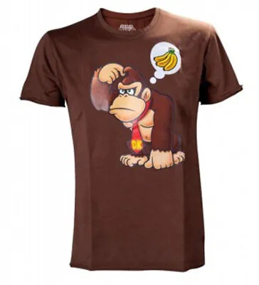 Buy Official Donkey Kong Bananas Mens Brown T Shirt Donkey Kong Classic Tee • 14.95£