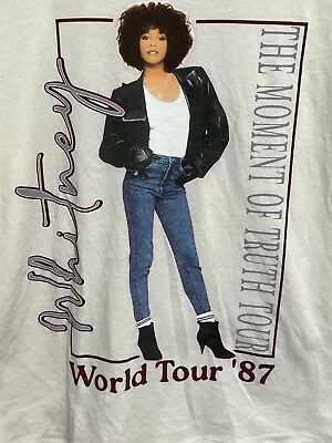 Buy Whitney Houston The Moment Of Truth Tour World Tour '87 T-Shirt Womens XXL 2XL • 15.13£