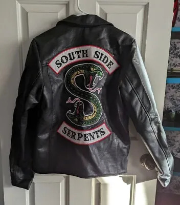 Buy Riverdale Southside Serpents Faux Leather Biker Jacket Black Sz S (HC) • 26.45£