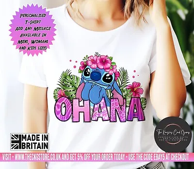 Buy Personalised Disney's Lilo And Stitch Ohana T Shirt - Stitch T Shirt V2 • 13.70£