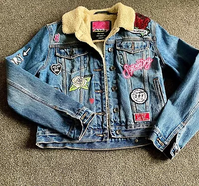 Buy VTG Superdry Women’s Denim Jacket With Distressed Patches  • 12.50£