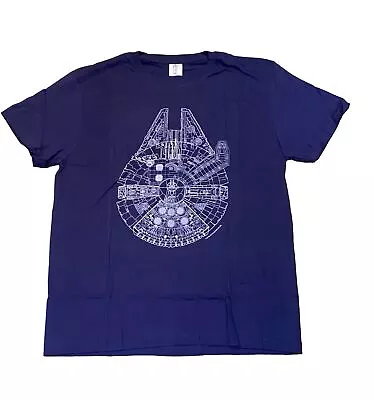 Buy Star Wars Millennium Falcon  T Shirt Blue Print  Size L • 25£