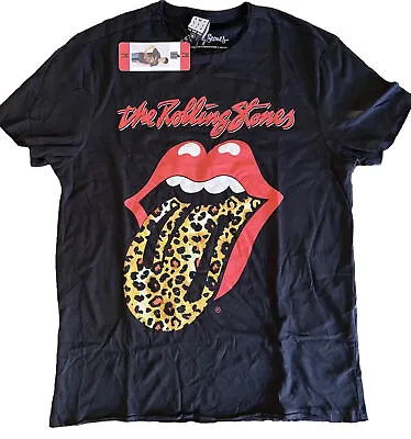Buy Women’s-  The Rolling Stones Leopard Voodoo Lounge T Shirt By Amplified Size M • 10.95£