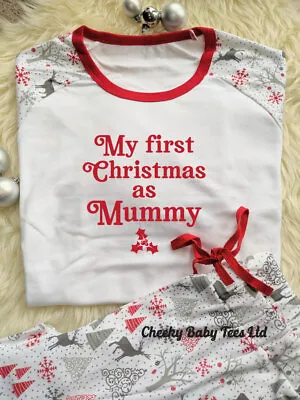 Buy My First Christmas As Mummy Christmas Pyjamas Ladies Pyjamas, Women's Xmas PJs • 29.99£