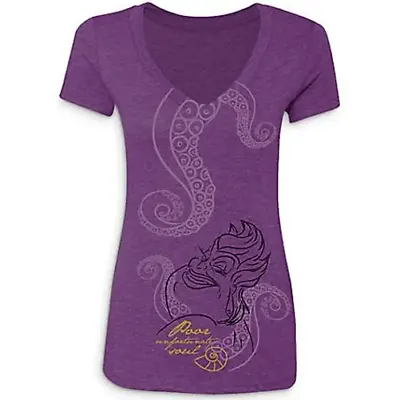 Buy (XL) Disney Parks Little Mermaid URSULA Women's Purple V-Neck Shirt Villains Tee • 18.89£