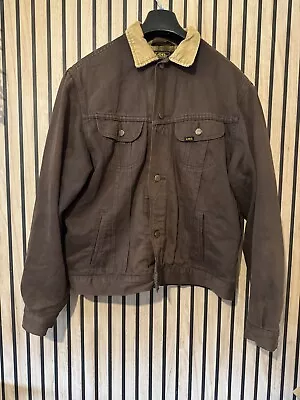 Buy Vintage 90s Lee Premium Lined Jacket Men's Size Large Riders Trucker Dark Brown • 25£