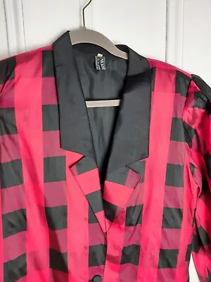 Buy 1980s Style Ladies Black Red Check Jacket Fit Uk 16 By Nickermanns Tailoring • 9.95£