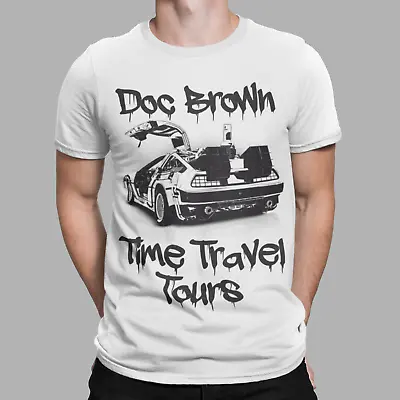Buy Back To The Future T-Shirt Delorean Doc Brown Time Travel Tours Marty Mcfly Tee • 6.99£