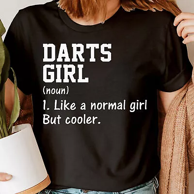 Buy Darts Girl Cute Player Girlfriend Gift Funny Novelty Womens T-Shirts Top #DNE • 9.99£
