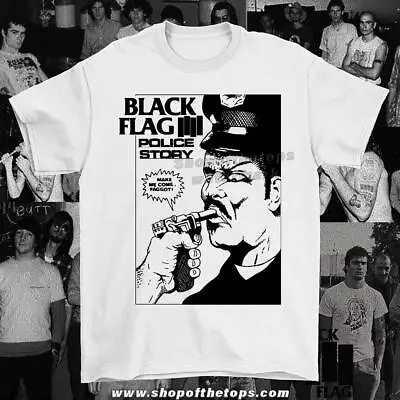 Buy Black Flag Police Hardcore Punk T-shirt, Poster Tee, Cool Design • 18.99£