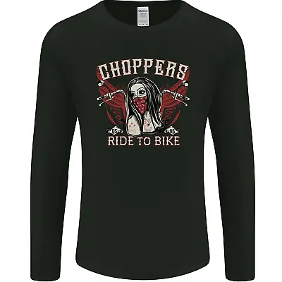 Buy Choppers Ride To Bike Outlaw Biker Motorcycle Mens Long Sleeve T-Shirt • 11.99£