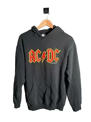 Buy AC/DC Gildan Hoodie Mens Size M Black Big Spell Out Pullover Long Sleeve • 26.99£