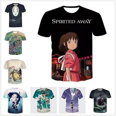 Buy Hayao Miyazaki Spirited Away 3D Casual T-Shirt Women Men Kids Short Sleeve Tops • 14.99£