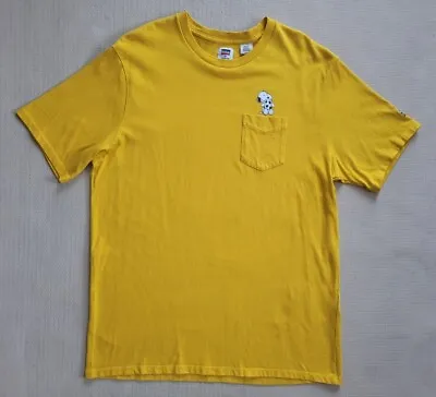 Buy Levis X Peanuts Snoopy Mens Tshirt Mustard Yellow Front Pocket Size Medium • 19.95£