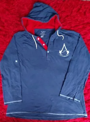 Buy Bioworld Official Assassin's Creed Unity Hooded Long Sleeve Top Size XL Blue • 19.99£