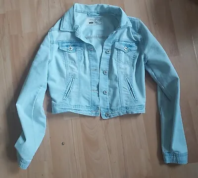 Buy New Look Yes Yes Jeans Denim Distressed Jacket Bleach Wash Size 10 • 5.50£