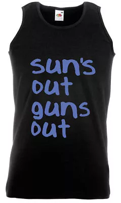 Buy Suns Out Guns Out -  22 Jump Street Black Mens Vest Top  • 7.99£