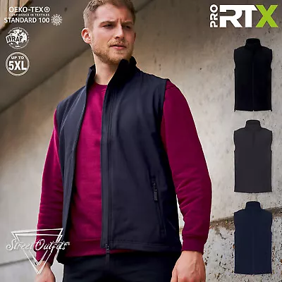 Buy Mens Softshell Gilet Jacket Workwear Full Zip Vest Work Wear Uniform 2-Layer Top • 18.23£