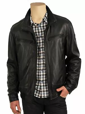 Buy Mens Black Genuine Leather Jacket Fit Motorbike Cool Stylish • 87.24£