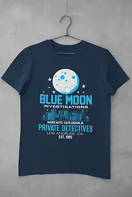 Buy Retro TV T Shirt Blue Moon Investigations Moonlighting 80s Banter GIft Idea 1985 • 13.95£
