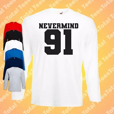 Buy Nevermind Nirvana 91 Long Sleeve T-Shirt | Kurt Cobain | Grunge | 90s Retro • 18.99£