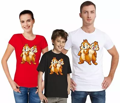 Buy Chip 'N' Dale T-shirt Funny Face Cartoon T Shirt Kids Men Women Unisex Tshirt • 7.99£