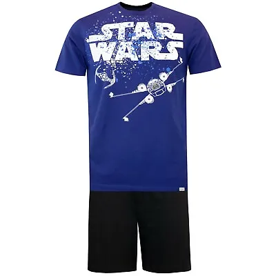 Buy Star Wars Pyjamas Adults Mens S M L XL 2XL Short PJs Nightwear Sleepwear Blue • 17.99£