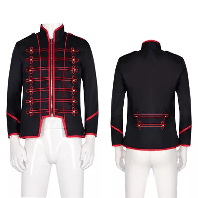 Buy Men's Jacket Military Drummer Parade Marching Band Stage Live Rock Emo Punk Goth • 46.09£