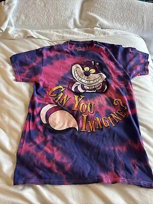 Buy Disney Tie-dye CHESHIRE CAT Alice In Wonderland T-Shirt Adult Sz Small • 23.68£