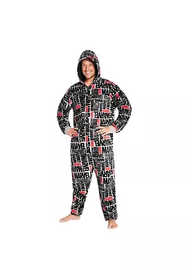 Buy Marvel Mens Hooded All Over Print All In One Pyjama Long Sleeved • 28.49£