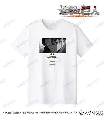 Buy Attack On Titan Short Sleeve T-Shirt Size L White Levi Arma Bianca Japan NEW • 74.18£
