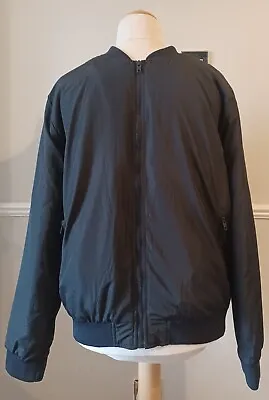 Buy French Connection Black Bomber Jacket Zip-Up Light Weight Pockets Sz XL Free P&P • 15.95£