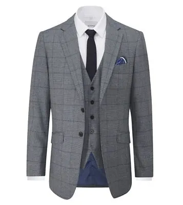 Buy Skopes Men's Reece Tailored Fit Check Jacket In Blue 36 To 58 Short To Long • 102.95£