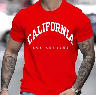 Buy California Los Angeles Red T Shirt Unisex Size S-2XL • 9.99£